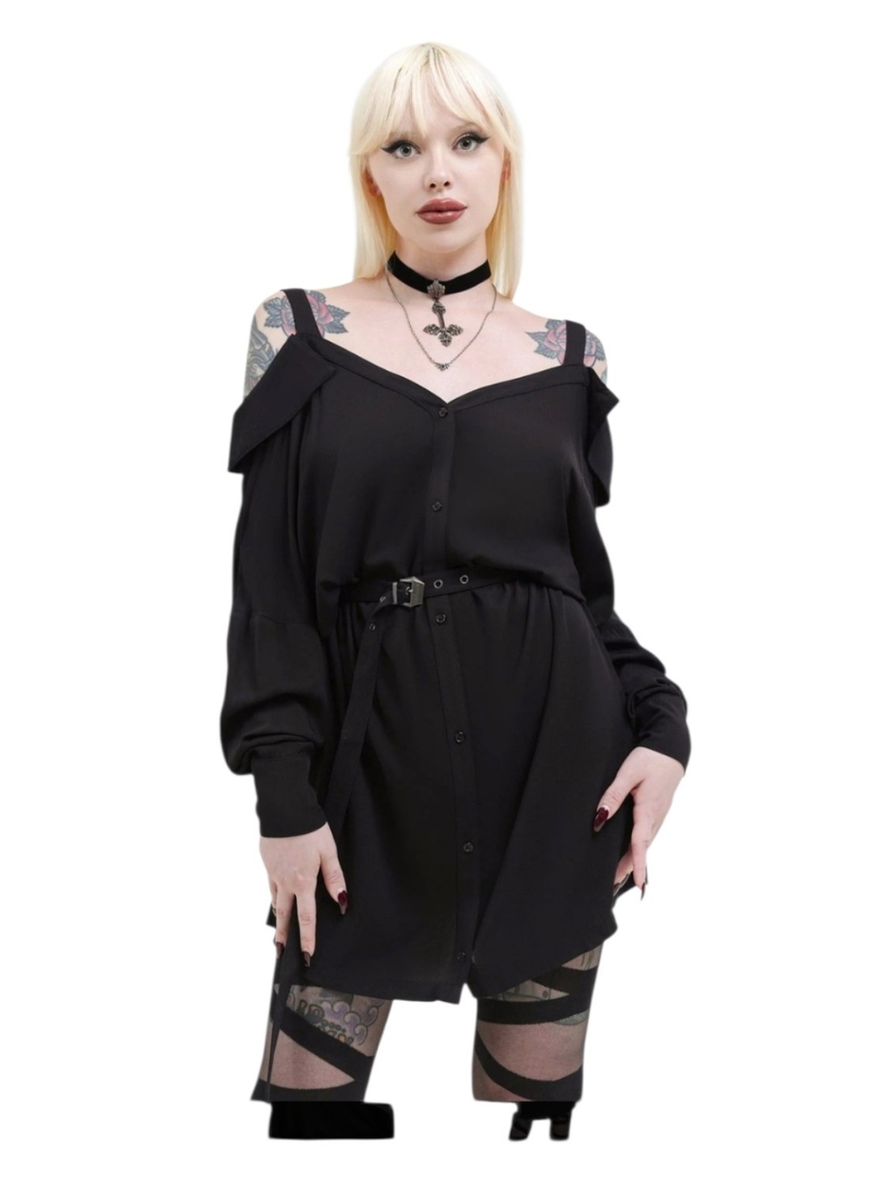 Killstar Womens Cold Shoulder Blouse Dress Size XL